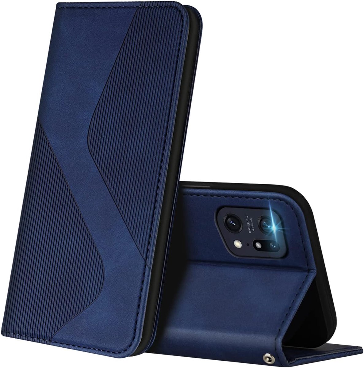 Hoesje voor Oppo Find X5 Pro 5G, PU Kunstleer Bookcase Telefoonhoesjes met [Kaartsleuven] [Stand], Flip Case Beschermhoesje voor Oppo Find X5 Pro 5G (Blauw)