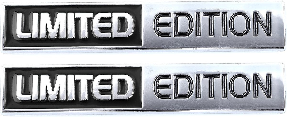 2 Stks Limited Edition Embleem Auto Badges Sticker Decal Fit Voor Auto Moto Truck (ZILVER ZWART)