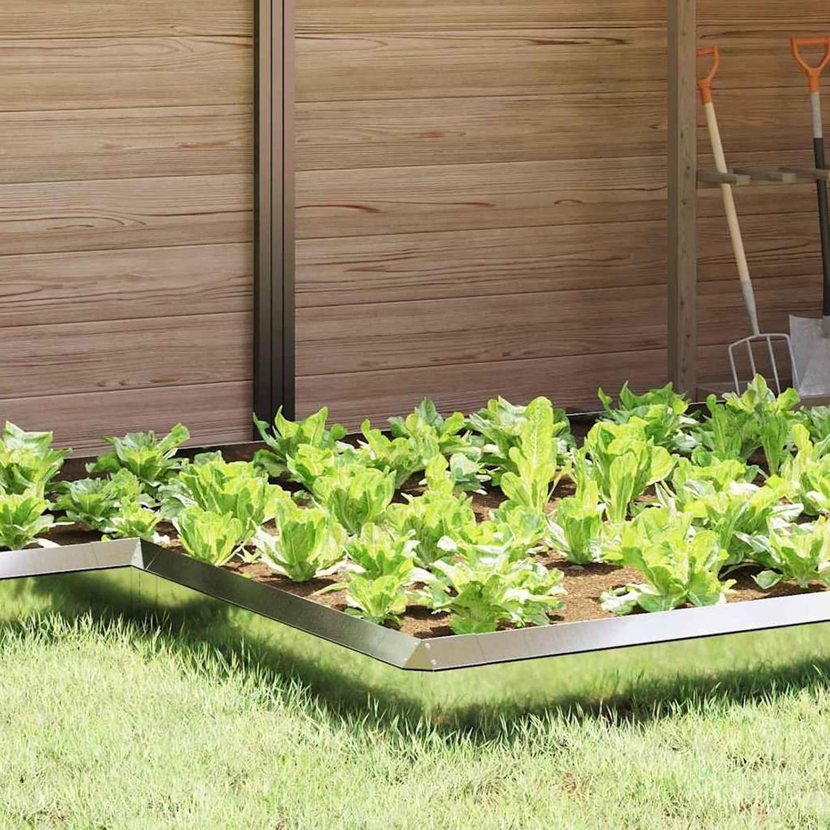 Slakkenhek, metalen tuinhek, 13,5 x 13,5 x 25 cm, verzinkt staal, weerbestendige slakkenbescherming voor tuin en terras