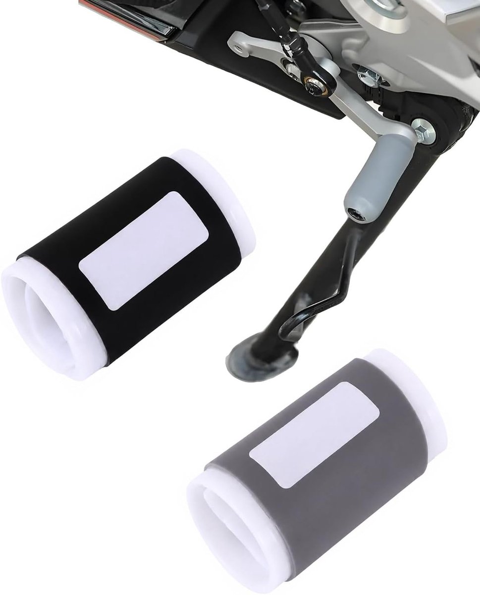 2 stuks motorschoenbeschermers van siliconen (1 zwart, 1 grijs), universele en eenvoudig te installeren, voorkomt slijtage en sporen op je schoenen