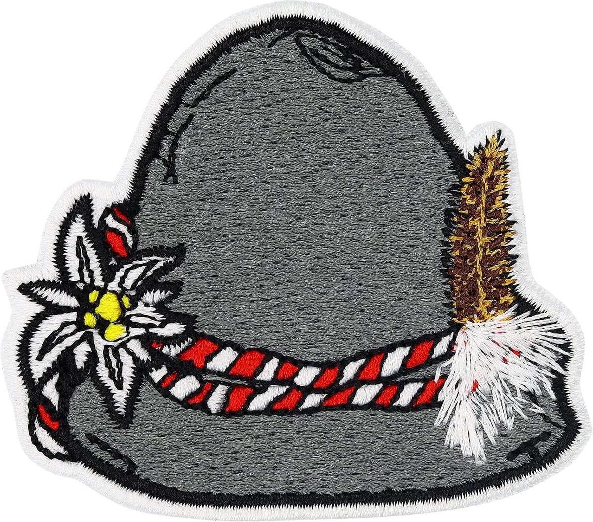 Appliqués Oktoberfest Decoratie Herenoutfit Patches om op te strijken | Vilten Hoed Strijkpatch Duitsland Patch Grappige Strijkemblemen voor alle stoffen | 75x60mm