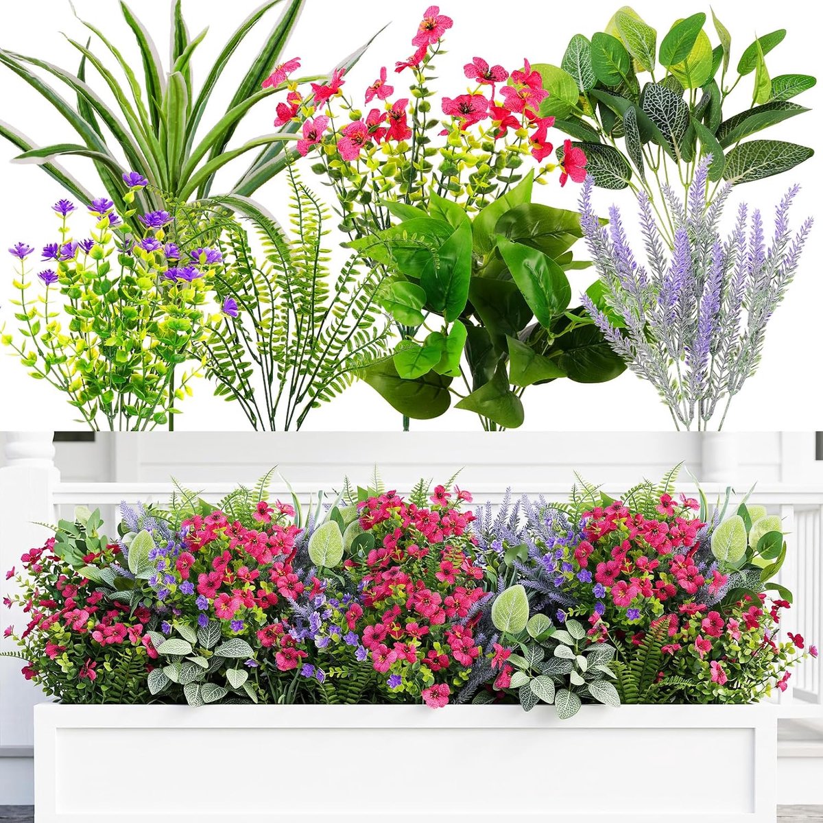 Kunstbloemen voor buiten, 20 bundels kunstbloemen, set met lavendel