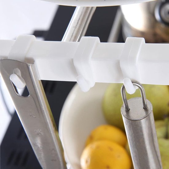 Magnetronrek met 2 niveaus, tafelorganizer, mini-ovenhouder, keukenapparatuur, rek voor kleine keuken, werkbladen, staand rek, houder voor magnetron, keukenrek — afbeelding 4