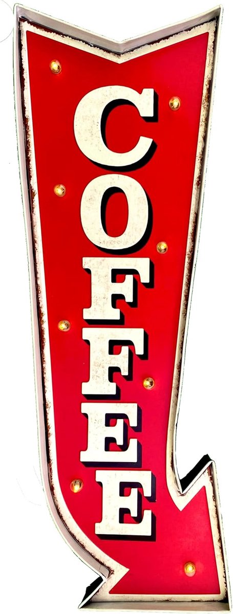 Cafe Decor - Keuken Restaurant Decoraties LED Teken Bar Accessoires Oude Antieke Teken Muur Decor Licht Teken | 70x26x5cm (borden café)