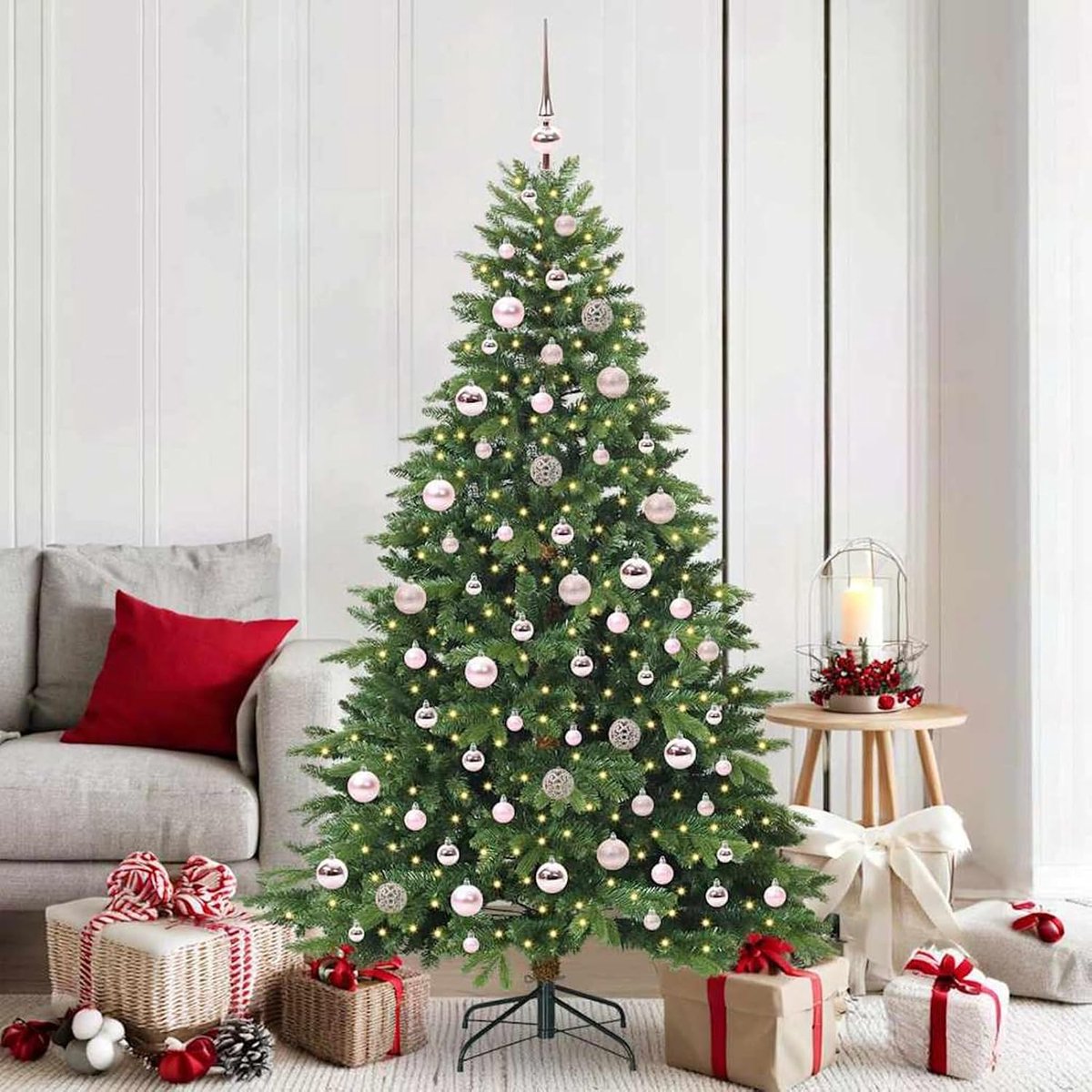 Kunstkerstboom met 300 leds, groen, 180 cm, PE en pvc, kunstkerstboom voor feestelijke evenementen, restaurant-decoratie, kerstmarkt en als familiecadeau 3397551