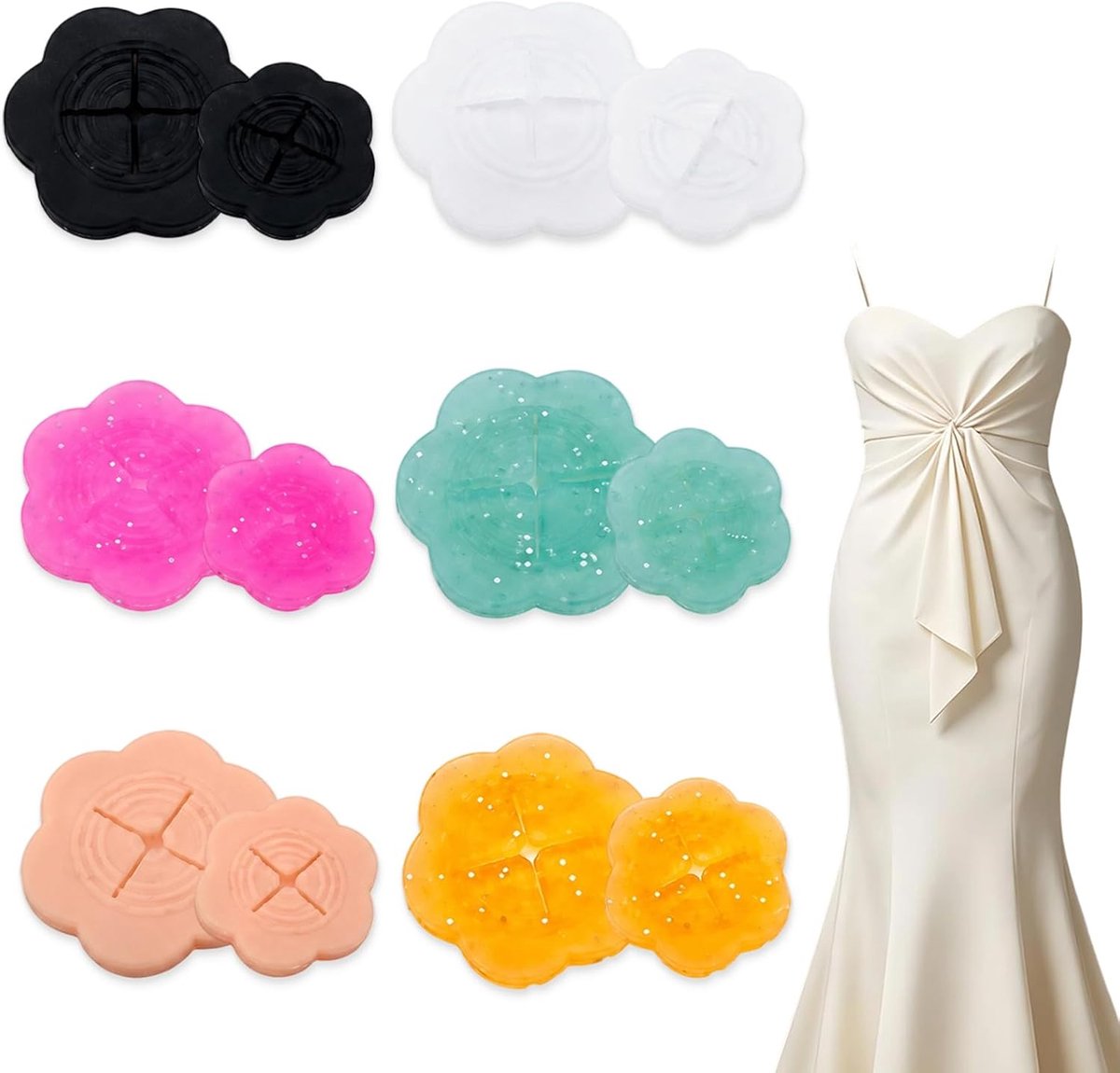 12 stuks riemgespen, T-shirt-clips van siliconen, verborgen kleding, ideaal voor grote tops, jurken, sjaals, kleding
