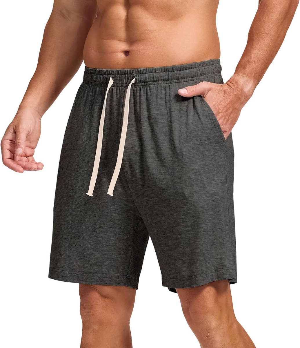 Coulee Heren 17,8 cm lichte bamboe viscose slaapshorts met zakken