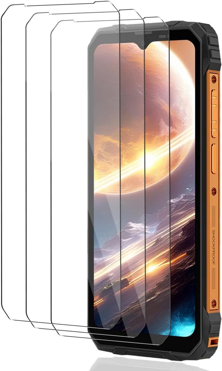 3 stuks displaybeschermfolie van gehard glas voor Blackview Fort 1/Blackview Fort 2, 9H hardheid, volledige afdekking, krasbestendig, zonder luchtbellen, displaybeschermfolie