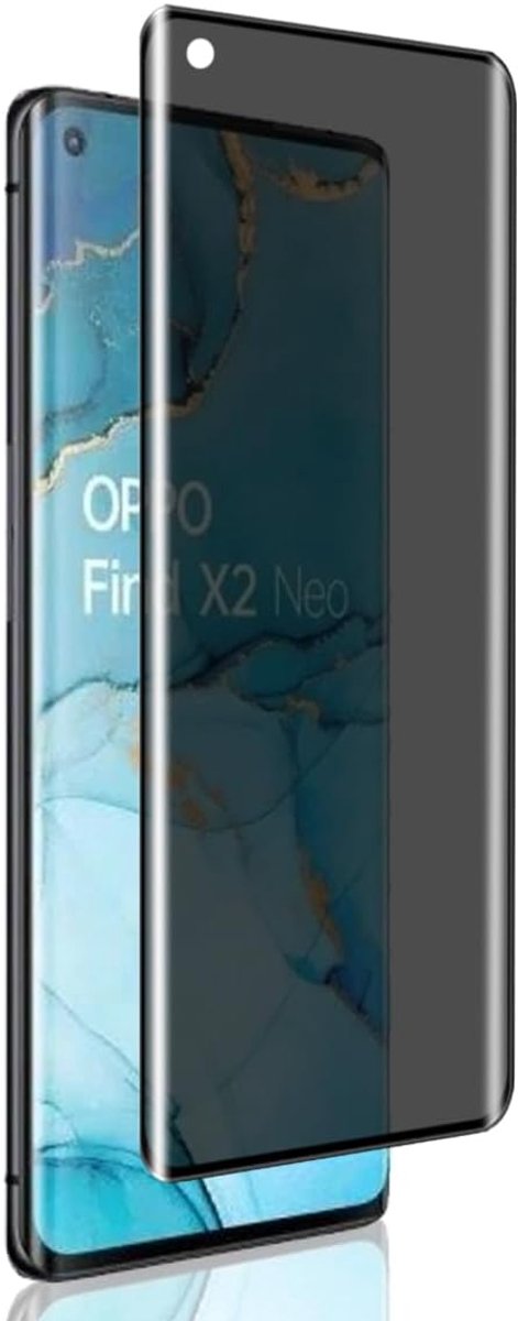 Glas voor Oppo Find X2 Neo displaybeschermfolie [1 stuk], zonder luchtbellen/hardheid 9H/anti-peeping privacy gehard glas, anti-spy displaybeschermfolie voor Oppo Find X2