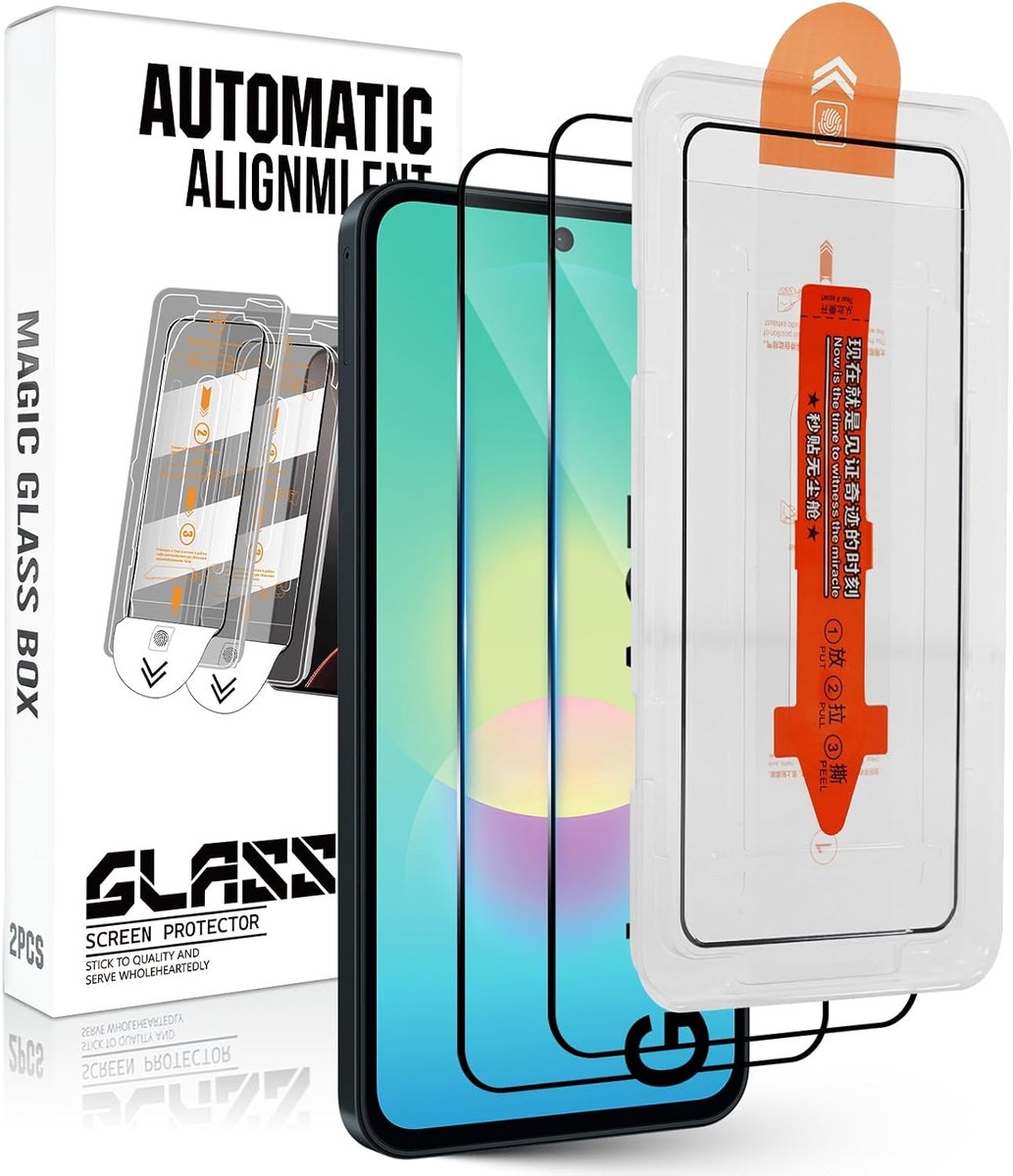 Beschermfolie voor Samsung Galaxy A27 5G, voor pantserglas, autoinstallatie, 2 stuks, anti-kras 9H folie, anti-luchtbellen, pantserfolie, beschermfolie