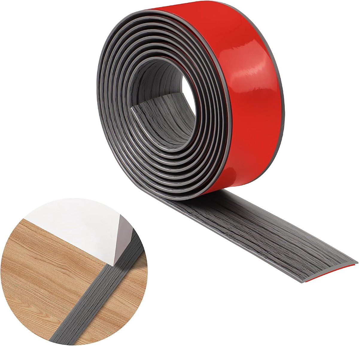 200 cm x 4 cm vloerovergangsstrips, PVC zelfklevende drempelstrips voor deuropeningen, waterdicht en slijtvast, tapijtdeurstrips, geschikt voor randen van deuren, ramen, vloeren