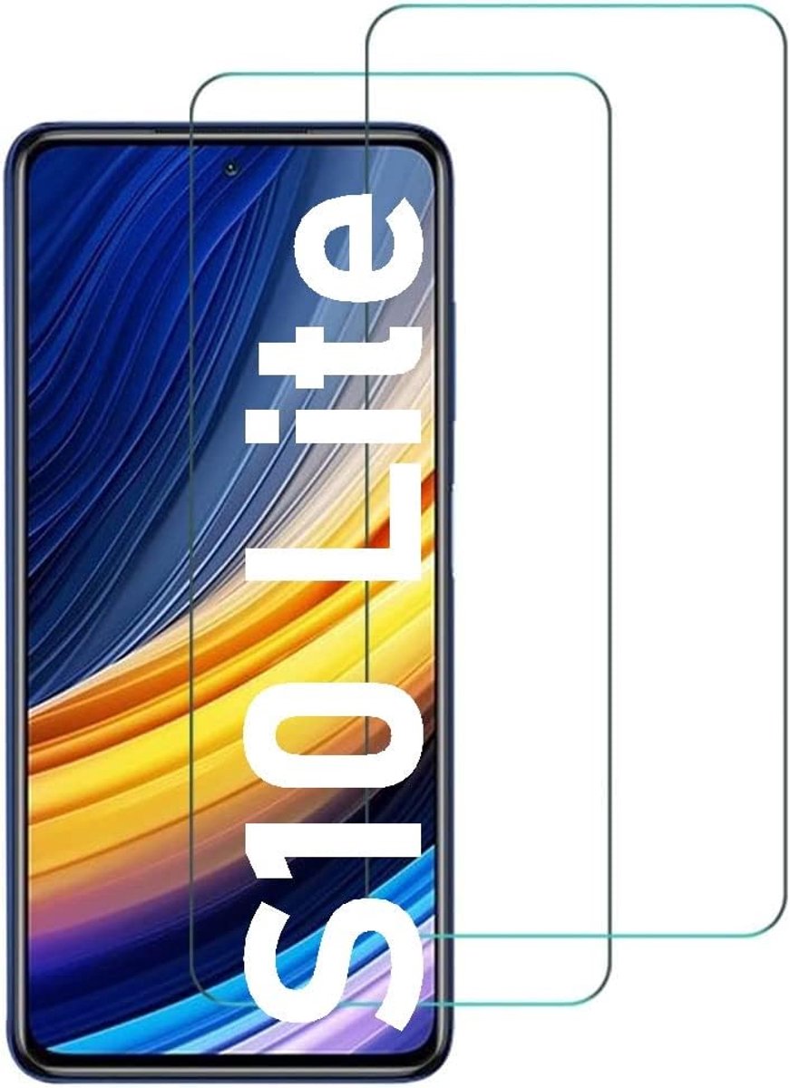 Pantserfolie voor Samsung Galaxy S10 Lite, beschermglas, 9H, hardheid, echt gehard glas, HD-displaybeschermfolie, 2,5D, ultra-helder, krasbestendig, 2 stuks