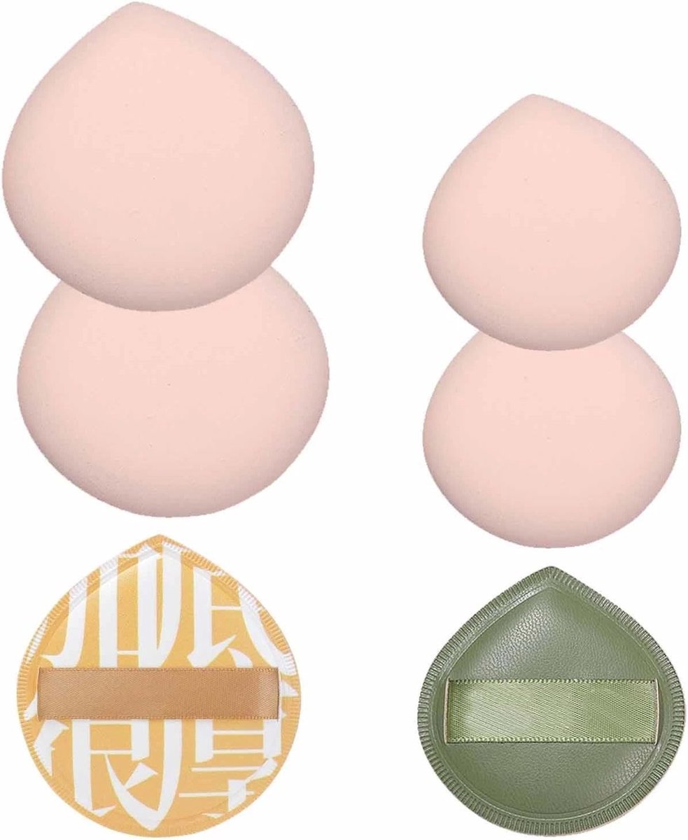 Set van 6 Grote Poederkwasten voor Make-up, Geschikt voor Losse Poeder, Vloeibare Crèmes en Concealer, Ideaal voor Professioneel Gebruik