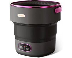 Gudalio Wasmachine - Reiswasmachine - Mini - Campingmodel - Opvouwbaar - Met Centrifuge - 33x33x35.5 cm - 13 Liter - Zwart - Paars