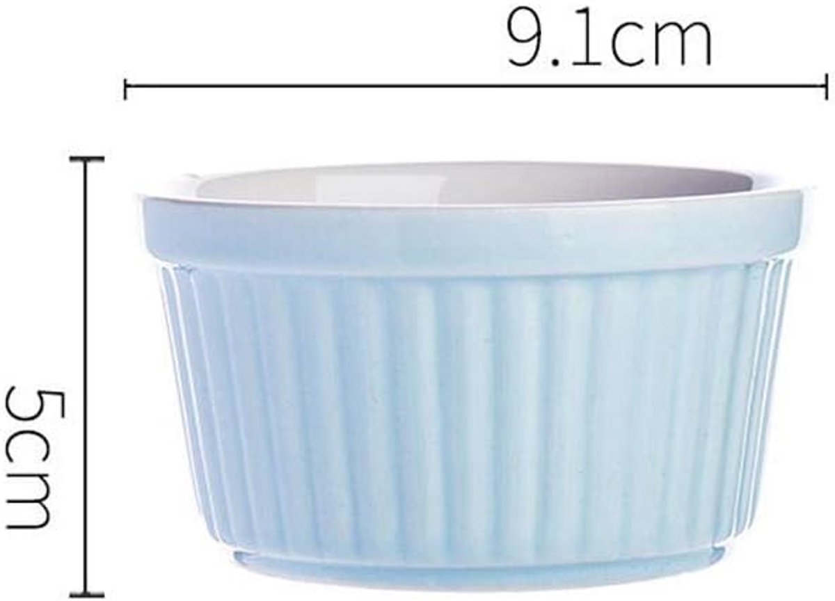 gebakken rijstkom keramische gebakken Pudding Cup Oven Bowl-geel*2