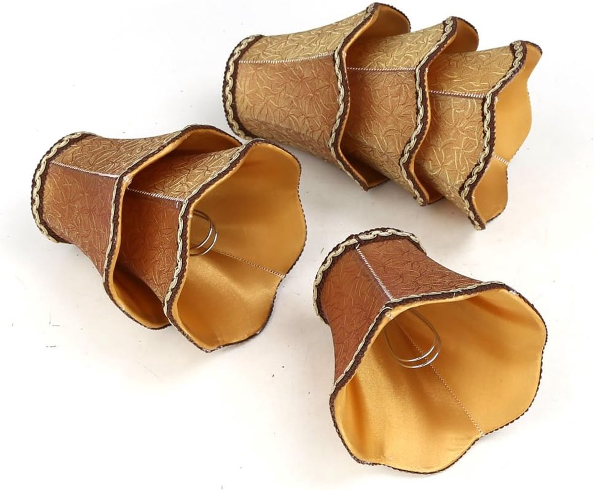 Lampenkappen 2-/6-delige set E14 E27 kaarslampen voor kroonluchter hanglamp wandlamp lampenkap bruin