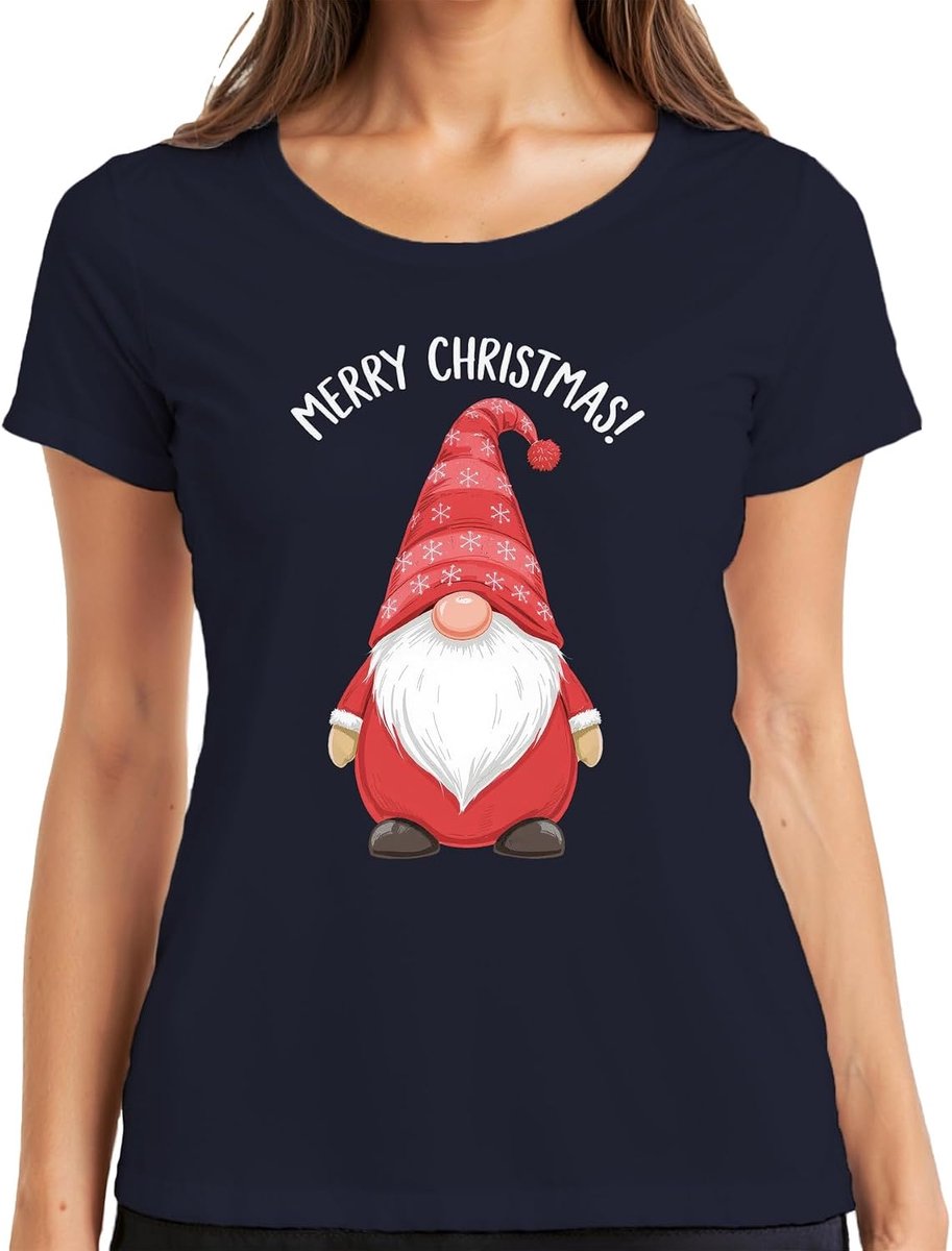 Christmas! Kerst gnom kabouter Kerstmis sneeuwvlokken dames T-shirt