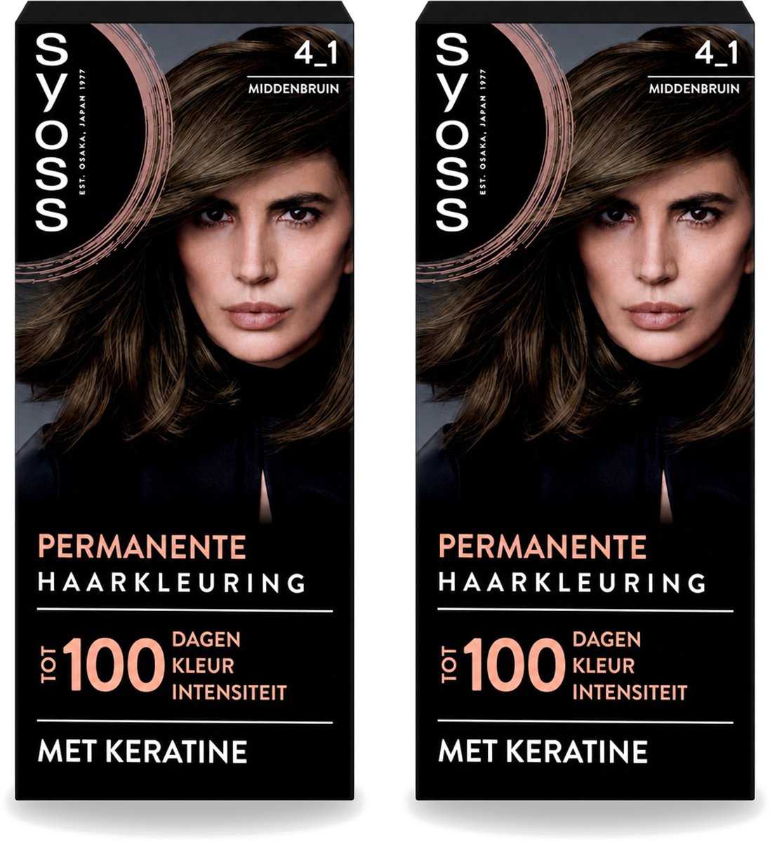 2 x SYOSS - Coloration 4-1 Middenbruin - Haarverf - Grijsdekking - Vermindert Haarbreuk - Voordeelverpakking - 2 stuks