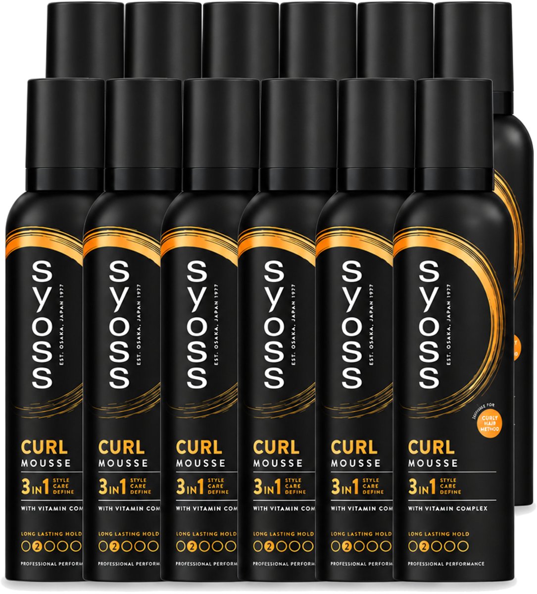 12 x Syoss - Curl - Haarmousse - Anti-Pluis & Bounce - 250 ml - Voordeelverpakking - 12 stuks