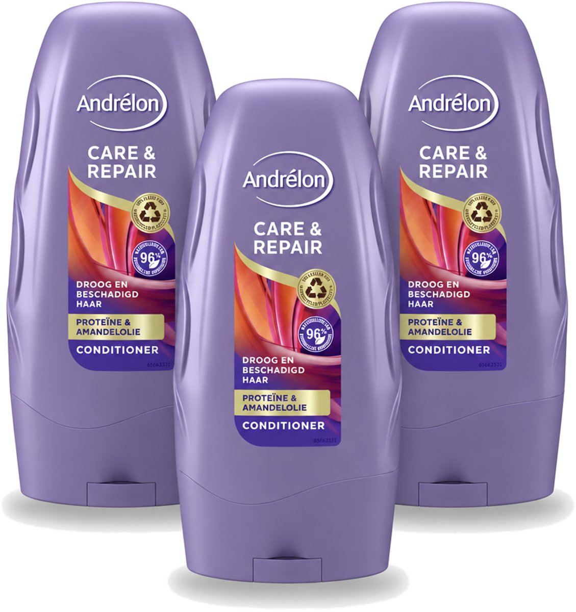 3 x Andrélon - Care & Repair - Conditioner - Voor Beschadigd Haar - 250 ml - Bulkverpakking - 3 stuks