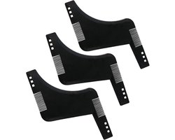 stencil kam, 3-delige baard shaper verzorging sjabloon - Zwarte snor Shaping Comb Trimmen Guide