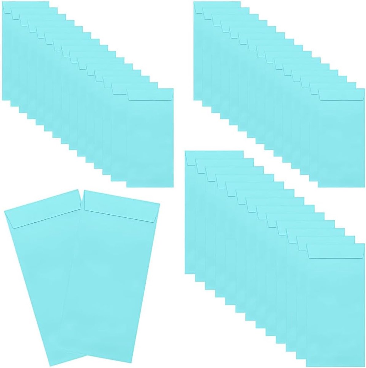 60 Stuks Mini Enveloppen, Enveloppen, Lichtblauw,voor thuis,kantoor
