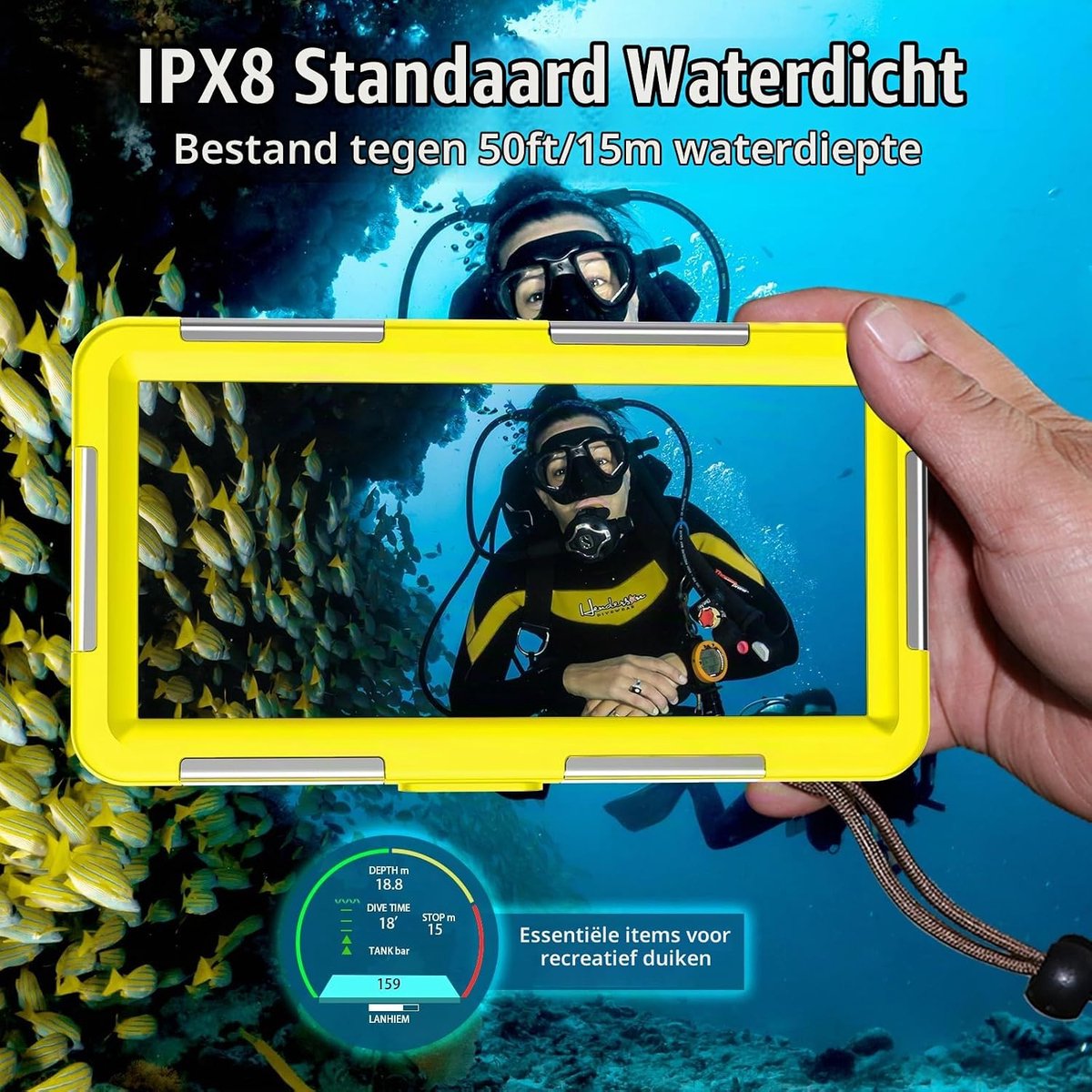 Waterdichte telefoonhoes 7,0 inch onderwater waterdichte mobiele telefoon waterbeschermhoes mobiele telefoon waterdicht zwemmen baden voor iPhone 17 Pro 17 Air 14 13 15 16 17 Pro Max Samaung S25 S24
