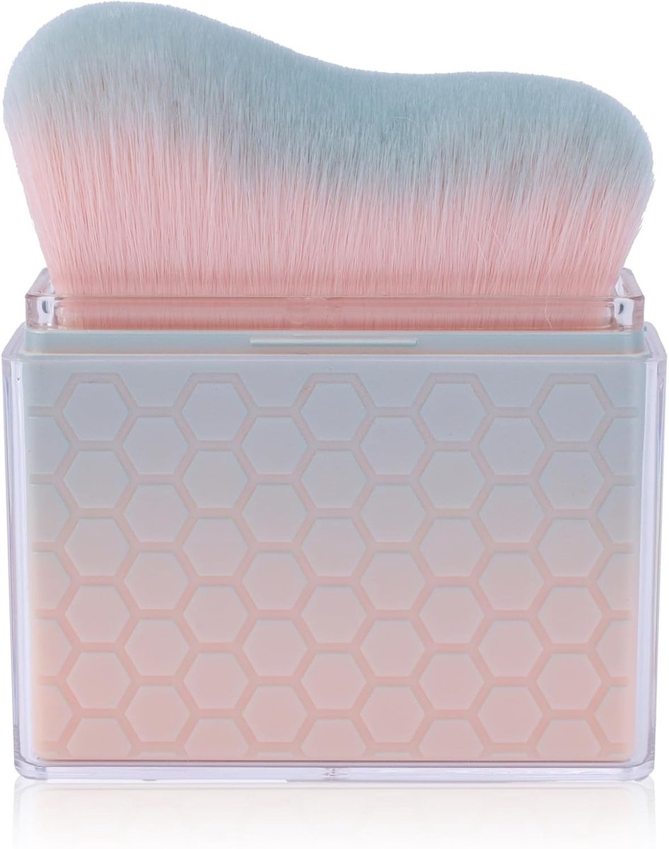 Verstelbare Zelfbruiningskwast met Deksel, Ideale Applicator voor Zelfbruiner, Make-up en Zonnebrandcrème voor Gezicht en Lichaam (Blauw-Roze Gradient)