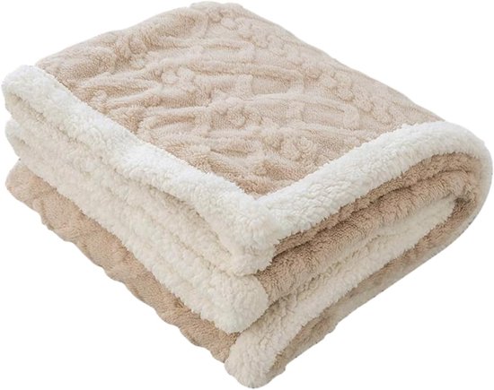 Wollige knuffeldeken, bankdeken, dubbel gezicht, dikke deken, warme sherpa fleece pluche deken, imitatiebont, sherpa-wollen deken voor bank, stoel en bed Wollige knuffeldeken, bankdeken, dubbel gezicht, dikke deken, warme sherpa fleece pluche deken, imitatiebont, sherpa-wollen deken voor bank, stoel en bed