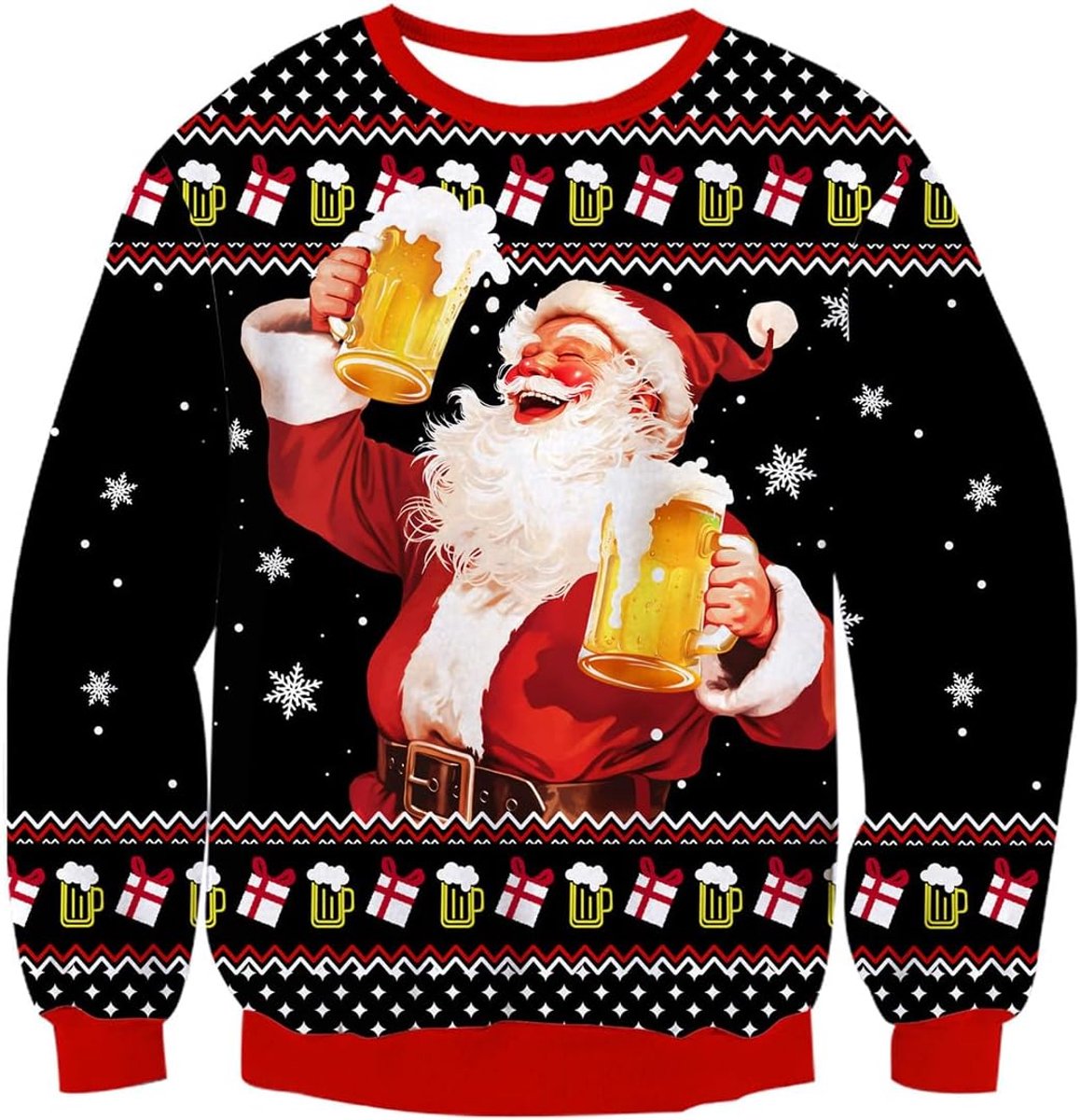Nieuwigheid 3D-print lelijk Kerstmis sweatshirts pullover jumpers lelijke kersttrui S-XXL
