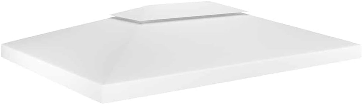 Reservedak, 4 x 3 m, voor paviljoenframe, waterdicht dakzeil met schoorsteenafvoer, robuuste tuintent, reservehoes van polyester, 310 g/m², wit