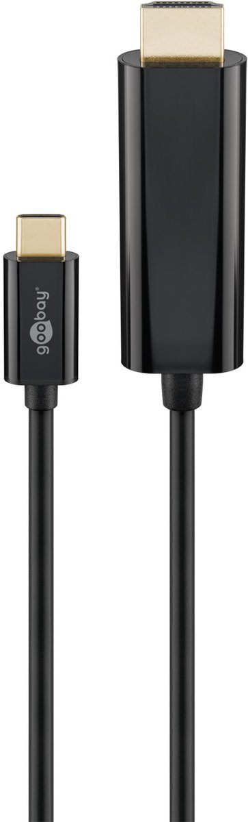 Goobay USB-C naar HDMI kabel, 1,8 m, zwart, 4K @ 60 Hz, 18 Gbit/s, USB 3.1