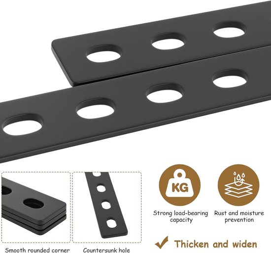 10 stuks platte verbinders, houten verbinders, metaal, platte geperforeerde platte verbinders, platte verbinders, metalen verbindingsplaten, verbindingsplaten met 12 langgaten voor meubelbouw, kasten — afbeelding 4