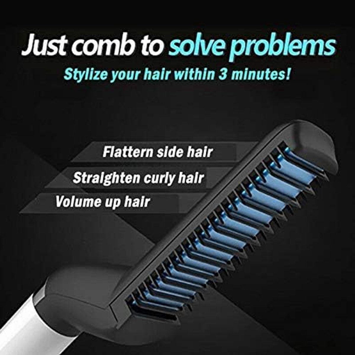 baardstijlkam voor mannen, multifunctioneel haar, curler, baardkam