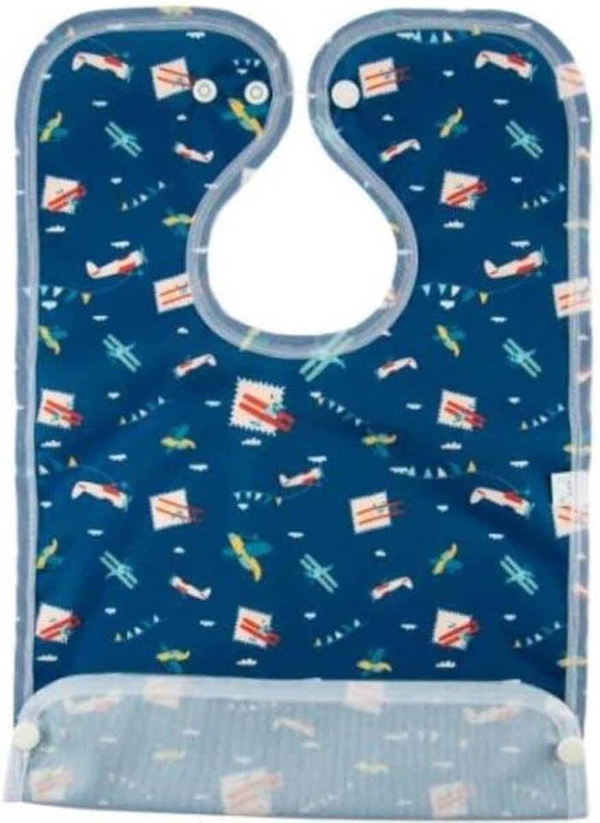 Slabbetje waterdicht blauwe zeilen, blauw, L