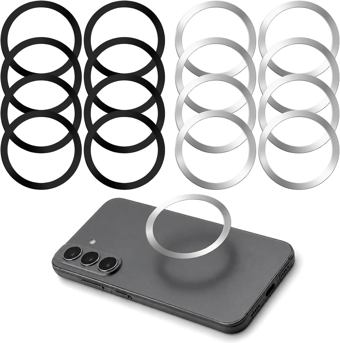 16 stuks magnetische ringstickers, zelfklevende magneetring mobiele