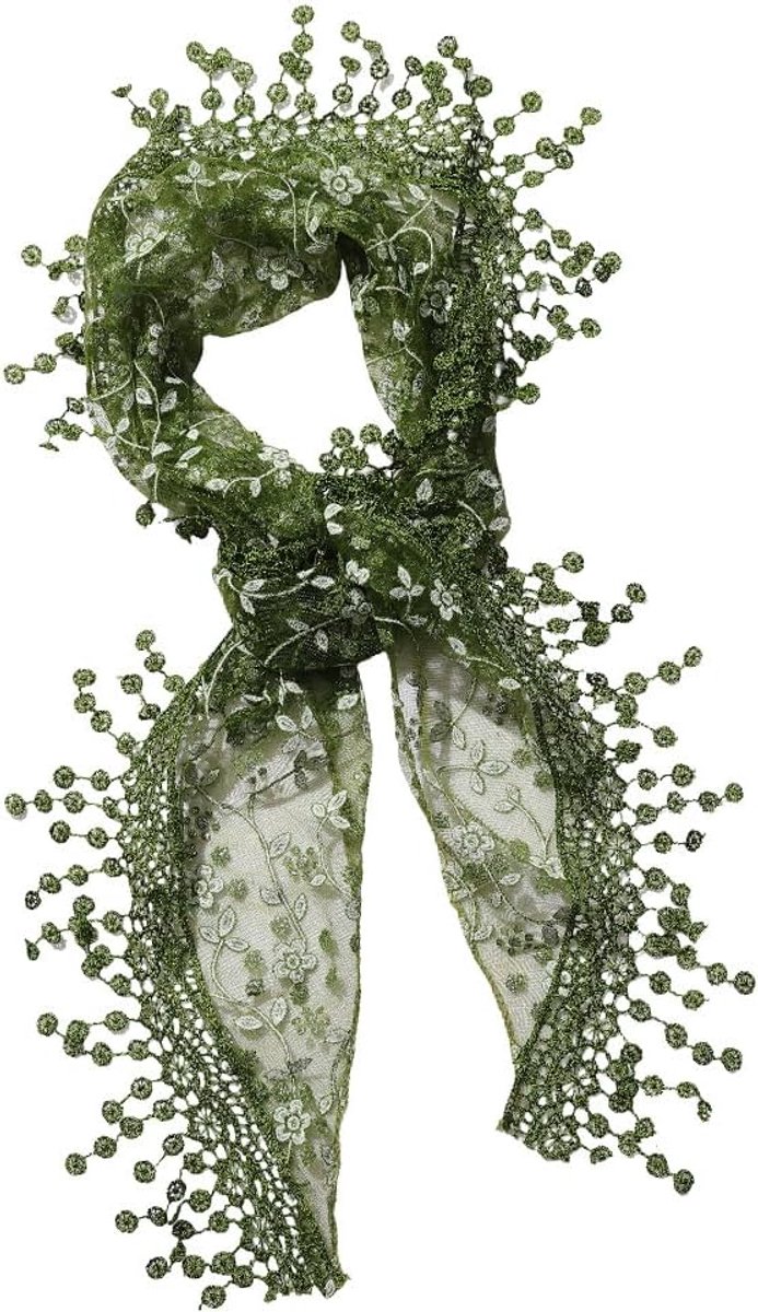 Kant Sjaal Hoofd Wrap Vintage Zachte Driehoek Haarband Bloem Patroon Pure Stof Bloemen Rand Trim Polyester Doek Hoofdbanden Voor Vrouwen Haaraccessoires Party Bruiloft Decoratie