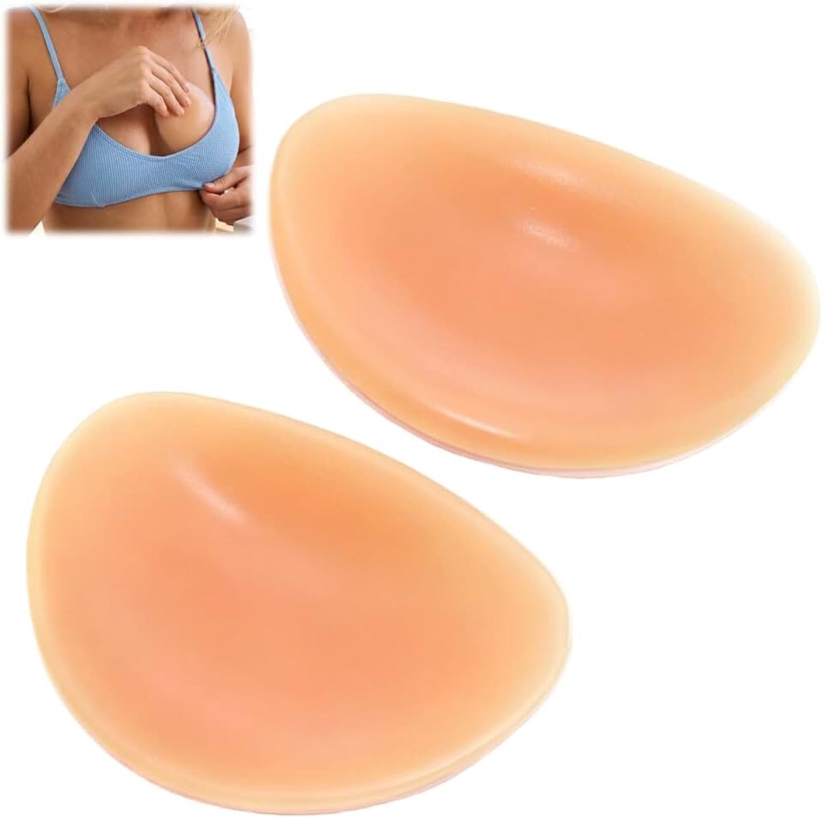 2 stuks onzichtbare zelfklevende siliconen pads, zelfklevende beha, voor beha's, bikini's, badpakken en jurken met blote rug, push-up herbruikbaar en wasbaar, om het comfort te verbeteren