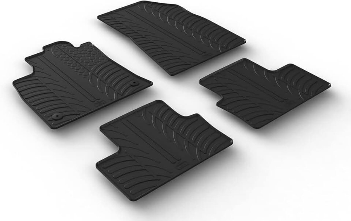 Rubbermatten compatibel met Renault Clio V HB 2019-2026 & Clio VI HB 2026- & Mitsubishi Colt VII 2023- (T profiel 4-delig + montageclips)