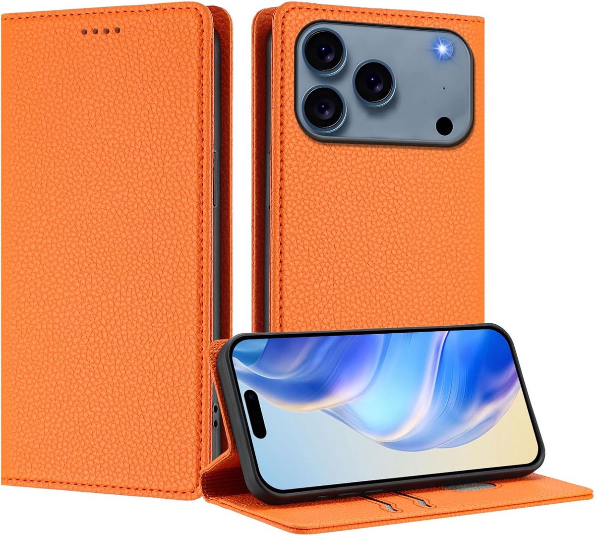 Portemonnee-hoesje voor iPhone 18 Pro/iPhone 17 Pro, LZW Oranje