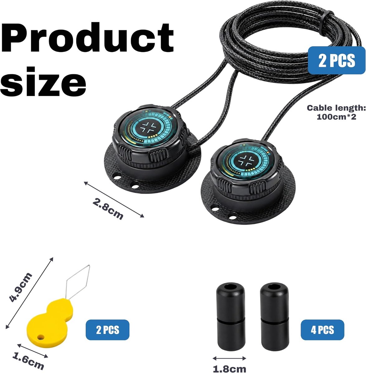 4 stuks veters met automatische draaisluiting, automatische veters voor uniseks, elastische veters zonder strikken, draaisluiting, schoenen voor sport- en werkschoenen (zwart)
