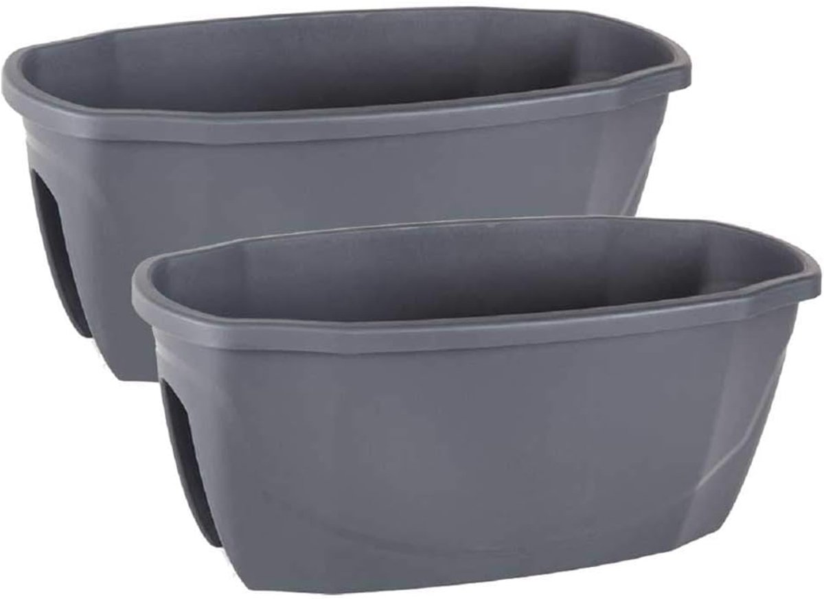 Bloembak Emerald antraciet 15.5L aanpasbaar 58x30x24 met drainage