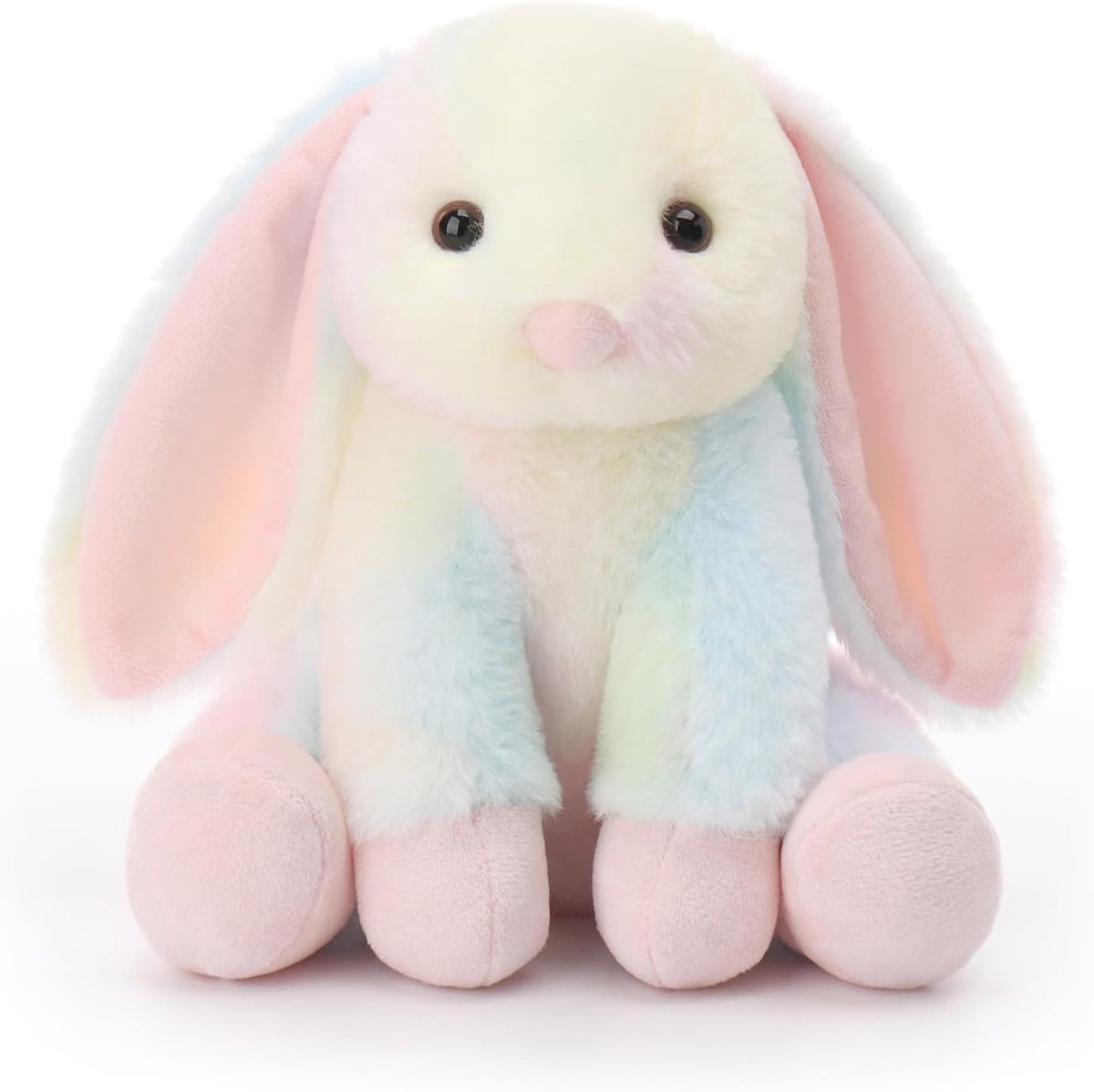 Lamb Kleurrijk konijntje pluche dieren voor kinderen, zacht schattig knuffeldier voor baby's, meisjes en jongens, wollig kleurrijk konijntje, 20 cm