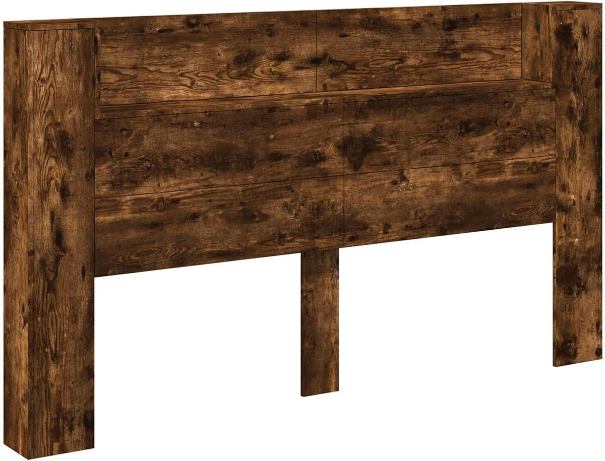 Hoofdeinde gerookt eiken, 180 x 16,5 x 103,5 cm, houtmateriaal, voor bedden zonder hoofdeinde, ideaal voor slaapkamer en moderne woonkamers, eenvoudige montage, gemakkelijk te reinigen en