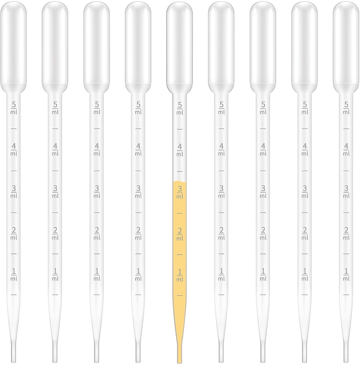 Pipet, druppelaar, meetpipet, voerpipet voor medische experimenten, van polyethyleen, 100 stuks, inhoud 5 ml
