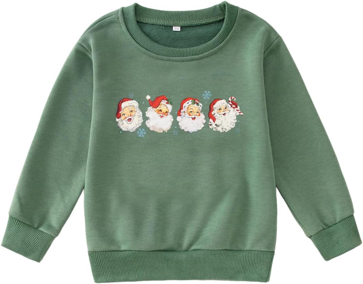 C&M WODRO Baby kerstsweatshirt kinderen kersttrui kerstman printer sweatshirt festival outfits herfst winter babykleding kleine kinderen trui ronde hals lange mouwen