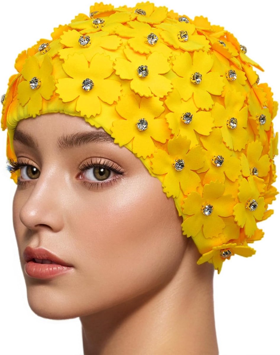 Strass Bloemen Bloemblaadje Retro Stijl Zwemmen Gap Badmutsen voor Vrouwen