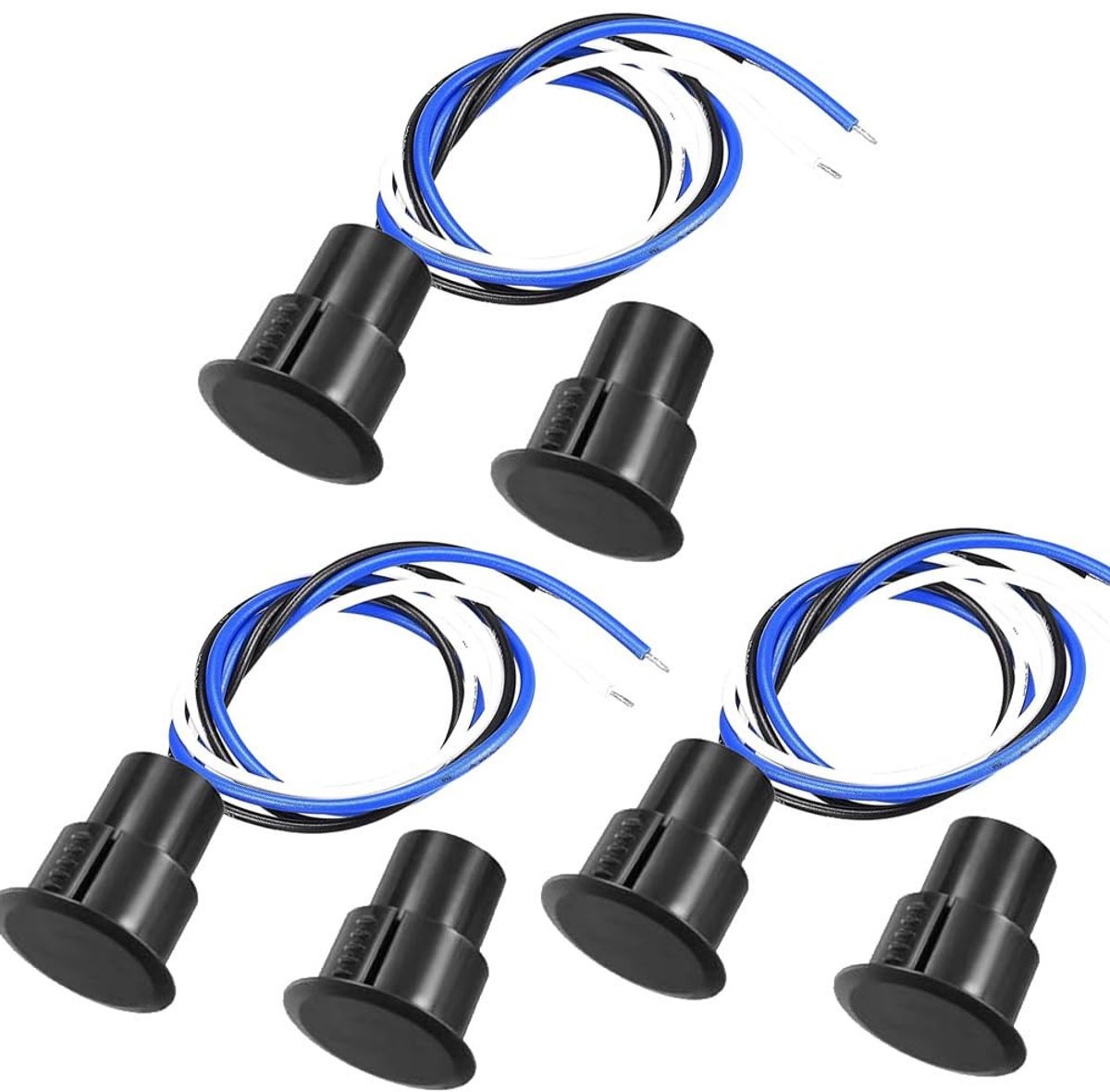 Magnetische Deurschakelaar met 3 Draden - Veiligheidscontact Sensor voor Raam en Deur - Alarm en Beveiliging (Set van 3)