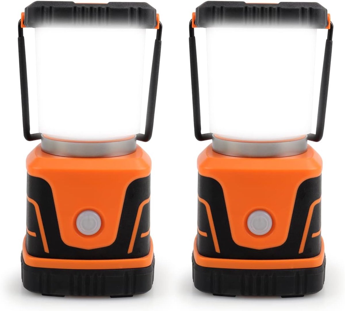 Led-campinglamp, 1500 lumen, 4 instelbare lichtmodi, werkt op batterijen, noodlamp, geschikt voor tentverlichting, noodgevallen en stroomuitval, 2 stuks