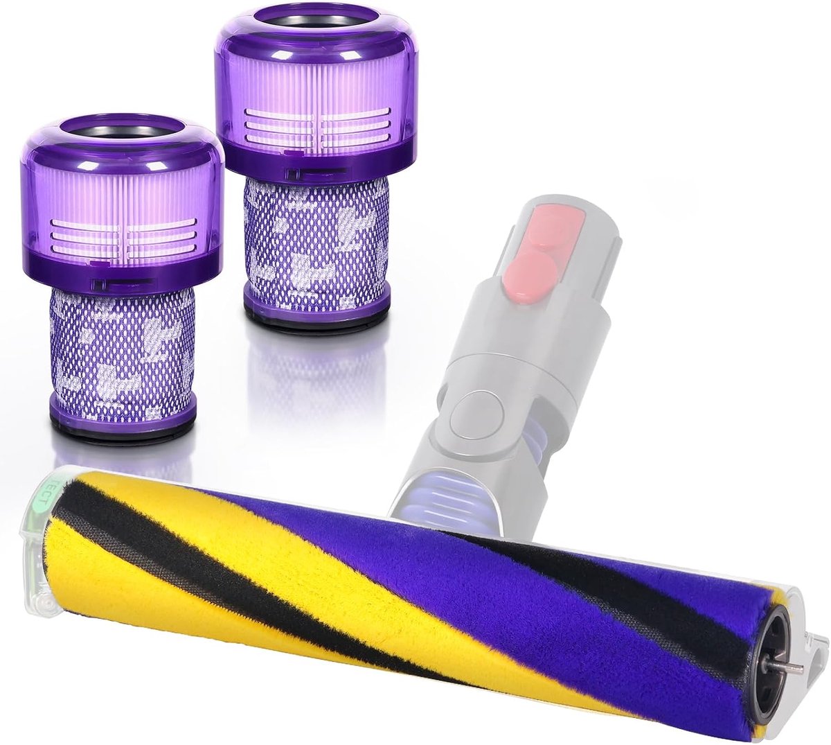 Borstel voor Dyson V12 Detect Slim Absolute borstelwals, stofzuigerrol onderdelen, zachte rollen bodemmondstuk accessoires met HEPA-filter